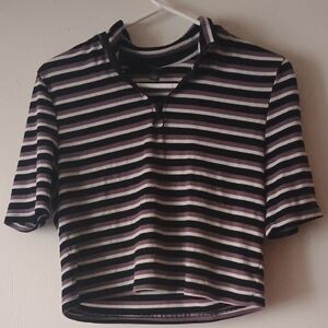 Wild Fable Black and Purple Striped Top